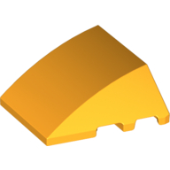 Lego Brick Wedged, Curved 4 x 3 No Studs [Plain] / Bright Light Orange