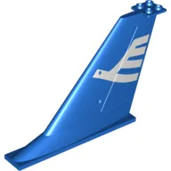 Tail 14 x 2 x 8 with White Airline Bird Print / Blue