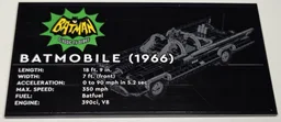 Tile 8 x 16 with Bottom Tubes, Polished Surface with Batman Classic TV Series Batmobile (1966) Pattern (Sticker) - Set 76328