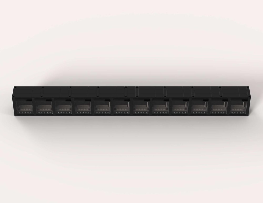 Lego Black 1x12 minifig modular display [Bottom/Middle layer]