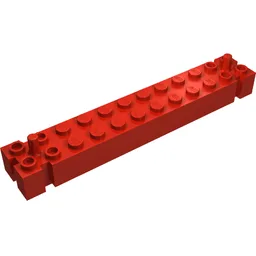 Brick Special 2 x 12 with 2 End Pegs / Red