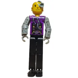 Technic Figure Cyber Person, Black Legs, Mechanical Arms, Yellow Head, Cyborg Eyepiece / [No Color/Any Color]