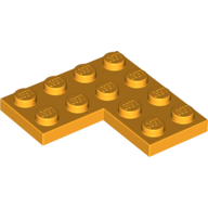 Lego Plate 4 x 4 Corner / Bright Light Orange