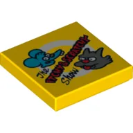 Tile 2 x 2 with 'The ITCHY & SCRATCHY Show' Print / Yellow