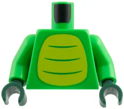 Torso Lime Belly with 3 Bright Green Stripes Pattern / Bright Green Arms / Dark Green Hands