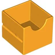 Duplo Drawer 2 x 2 with Semicircle Cutout / Bright Light Orange