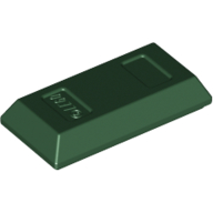 Lego Tile Special 1 x 2 with Sloped Walls AKA Money / Gold Bar [Ingot] / Dark Green