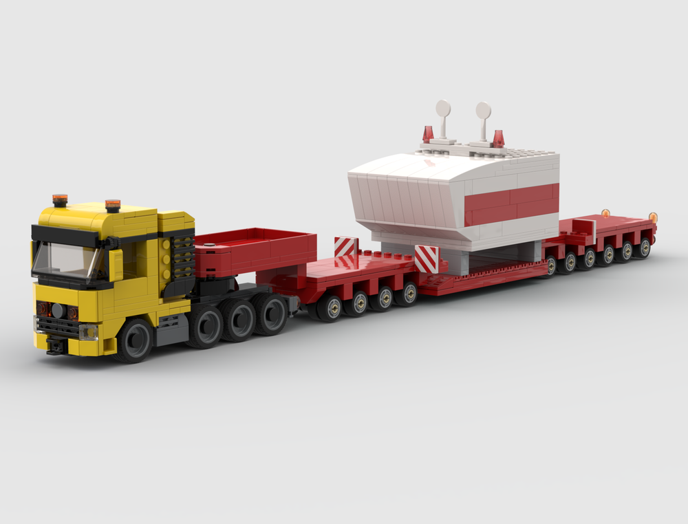 Lego Mercedes Actros 8x4 with Wind Turbine Enginehouse