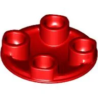 Plate Round 2 x 2 with Rounded Bottom [Boat Stud] / Red
