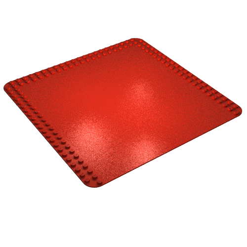 Lego Baseplate 24 x 24 with Studs on Edges / Red