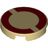 Lego Tile Round 2 x 2 with Dark Red Semicircles Print