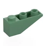 Brick Sloped Inverted 33° 3 x 1 with Internal Stopper and No Front Stud Connection / Sand Green