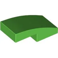 Brick Curved 2 x 1 No Studs [1/2 Bow] / Bright Green
