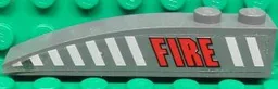 Slope, Curved 6 x 1 with 2 Studs with Red 'FIRE' and White Stripes Pattern Model Right Side (Sticker) - Set 7043