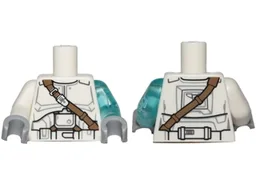 Torso SW Armor Clone Trooper with Dark Tan Diagonal Belt Pattern (Jek-14) / Trans-Light Blue Arm Left with Lightning / White Arm Right / Light Bluish Gray Hands