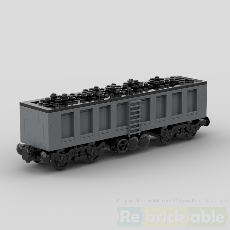 Lego 4axle coal train vagon carriage classic style