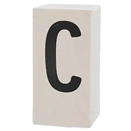 Tile Special 1 x 2 x 5/6 with Stud Hole in End with 'C' Print