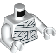 Lego Torso Wrappings Print, White Arms and Hands / White