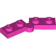 Hinge Plate 1 x 4 Swivel Top / Base - Hollow Clip [Complete Assembly] / Dark Pink