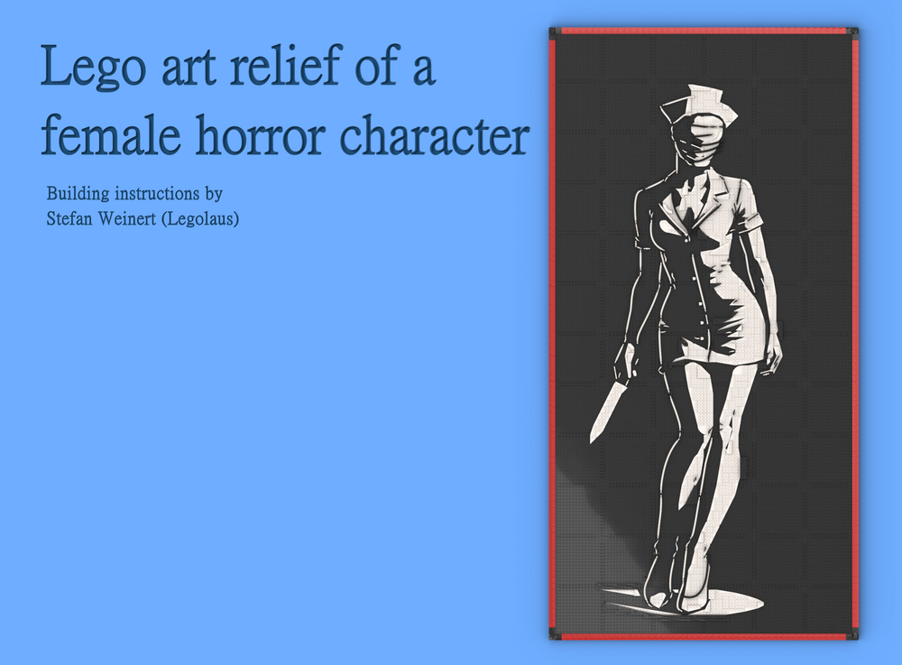 Lego art relief of a female horror character