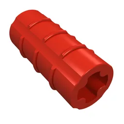 Technic Axle Connector Ridged [with x Hole x Orientation] / Red