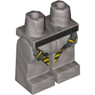 Lego Hips and Flat Silver Legs with Gray, Yellow and Black Harness Print / Flat Silver