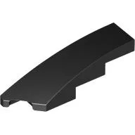 Brick Wedged, Curved 1 x 4 with Stud Notch Left / Black