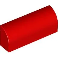 Brick Curved 1 x 4 x 1 1/3 No Studs, Lowered Inside Support / Red