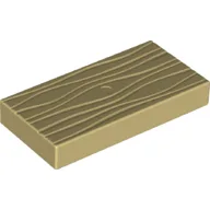 Duplo Tile 2 x 4 with Wood Grain Pattern / Tan