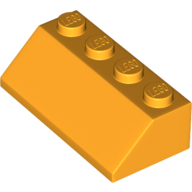 Lego Brick Sloped 45° 2 x 4 / Bright Light Orange