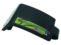Technic, Panel Curved 3 x 5 x 3 with Magenta Lines on Lime Background Pattern Model Left Side (Sticker) - Set 42118