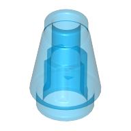 Lego Cone 1 x 1 [Top Groove] / Trans-Dark Blue