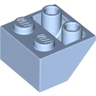 Brick Sloped Inverted 45° 2 x 2 [Ovoid Bottom Pin, Bar-sized Stud Holes] / Bright Light Blue