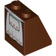 Brick Sloped 65° 2 x 2 x 2 with White Apron Skirt Print