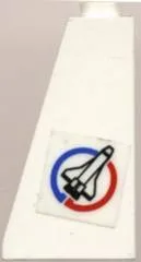 Slope 75 2 x 1 x 3 - Open Stud with Shuttle on Blue and Red Circle Pattern Model Right Side (Sticker) - Set 6614