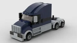 Dark Blue and Grey modern american truck with high roof