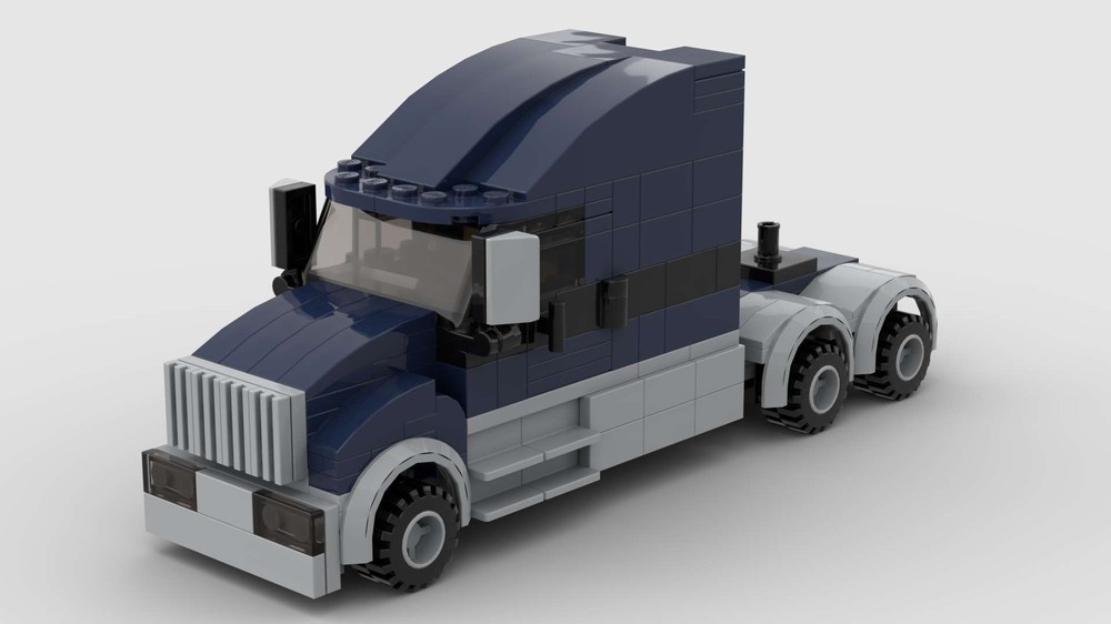 Lego Dark Blue and Grey modern american truck with high roof