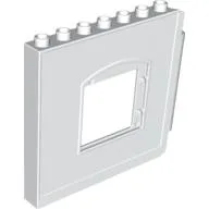 Duplo Building Wall 1 x 8 x 6 with Window Opening, Hinge on Right / White