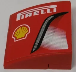 Stickered Assembly 3 x 3 x 1 with 'PIRELLI', Shell Logo and Intake Pattern Model Left Side (Sticker) - Set 8143