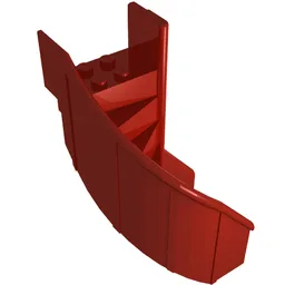Stairs 6 x 6 x 9 1/3 Curved Enclosed / Red