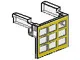Garage Door Glass Assembly - Yellow Frame Pattern with Hinge Pins on Door