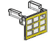 Lego Garage Door Glass Assembly - Yellow Frame Pattern with Hinge Pins on Door