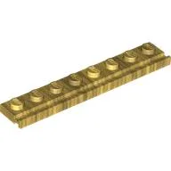 Plate Special 1 x 8 with Door Rail / Pearl Gold