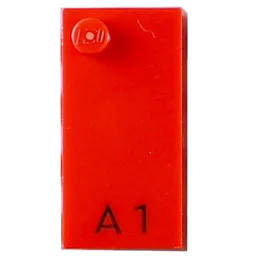 Braille Brick 2 x 4 with 1 Stud ⠁and 'A 1' Print / Red