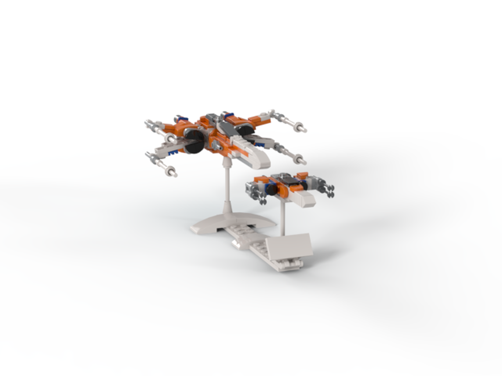Lego Mini&Micro size T-70 Poe Dameron's Starfighter : Episode 9 white orange version