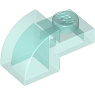 Lego Brick Curved 1 x 2 x 1 with Curved Top / Trans-Light Blue