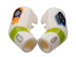 Arm, (Matching Left and Right) Pair with Badge and Lime Stripe Pattern / White