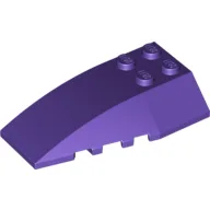 Brick Wedged, Curved 6 x 4 Triple / Dark Purple