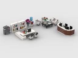 White modern office equipment for modular biuldings