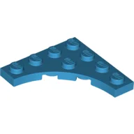 Plate Special 4 x 4 with 3 x 3 Quarter Round Cutout / Dark Azure